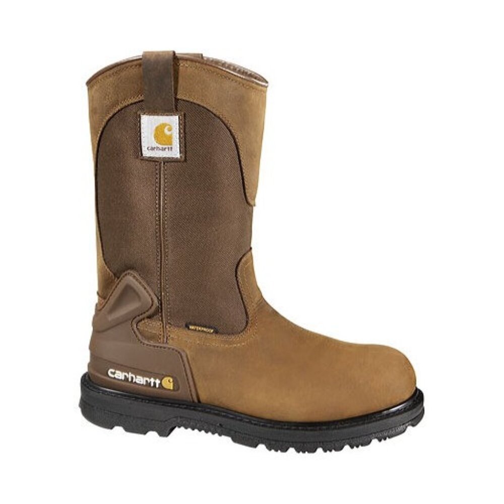 NEW CARHARTT Men’s Core Waterproof Wellington Work Boots – Steel Toe – Brown – 8